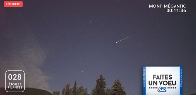 Les Perséides en direct grâce à Lotto 6/49